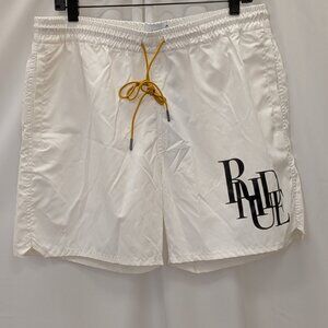 Rhude White Scramble Logo Swim Trunks Size xl msrp 395$